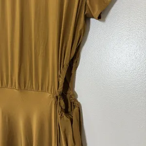 A New Day Brown Midi Dress Lightweight Cutout asymmetrical Hem‎ Tie Back Size M thumbnail 5