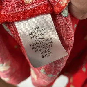 LC Lauren Conrad red sundress with lemon‎ pattern size small thumbnail 6
