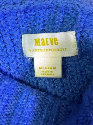 Maeve Anthropologie Chunky knit Blue Sweater Oversized Size M thumbnail 9