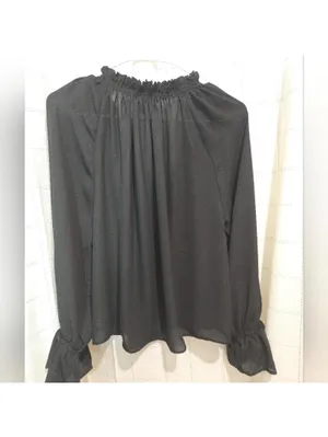 Madewell Long-Sleeve Tie-Neck Top thumbnail 8