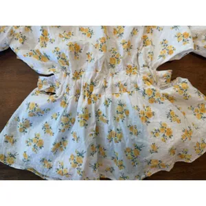 ASTR The Label Floral Blouse M White Yellow Cottagecore Boho Romantic Prairie thumbnail 3