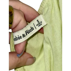 Abercrombie & Fitch Green Short Sleeve Puff Sleeve Babydoll Mini Dress Womens S thumbnail 4