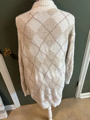 Hippie Rose Cream Open-Front Fuzzy Cardigan thumbnail 2