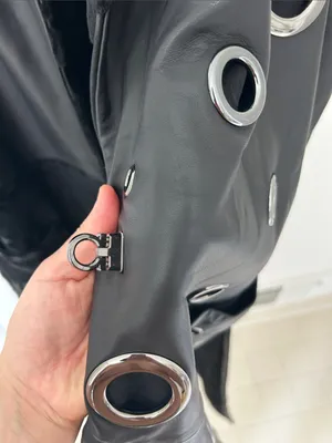 Sheep skin leather long vest. M thumbnail 3