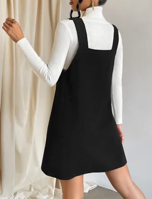 Black & White V-Neck Sleeveless Tweed Dress Set thumbnail 2