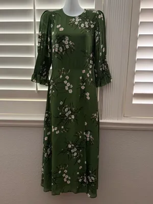 REFORMATION Carolena Midi Dress In Lomita Green Size 2 thumbnail 3