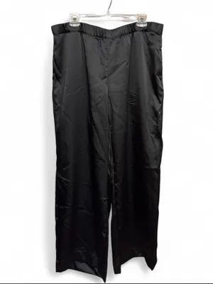A New Day High-Rise Satin Wide Leg Pants Black Size Large Pockets thumbnail 2