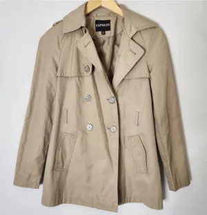 Size Large Women’s Express Trench Coat Beige Khaki Color Jacket thumbnail 1