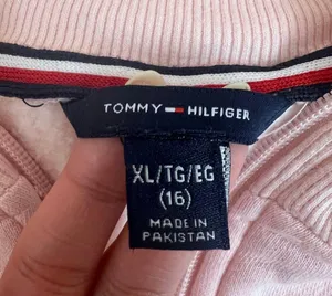 Tommy Hilfiger Light Pink Quarter Zip Sweatshirt With Pockets Kid's Extra Large thumbnail 7
