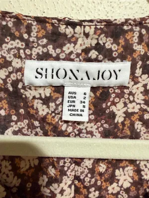 Shona Joy Grace Pin Tuck Tiered Midi Dress Brown Floral Cottagecore Prairie 2 thumbnail 8