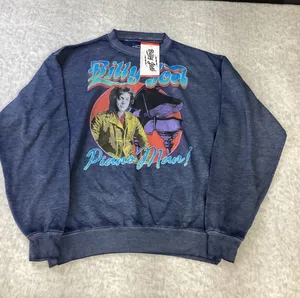 Billy Joel Piano Man Graphic Sweatshirt Powder‎ Blue Burnout Wash XS New. thumbnail 1