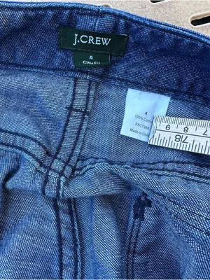 J. Crew Women's City Fit Wide-Leg Jeans in Deep Indigo Blue Cotton Size 4 thumbnail 8