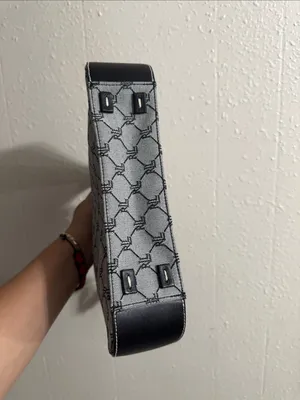 Ralph Lauren Gray Monogram Shoulder Bag with Black Trim thumbnail 16