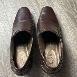 Life Stride Brown Leather Heeled Loafers Size 9 Medium thumbnail 7