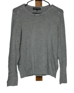 Catherine Malandrino Gray Long Sleeve Crewneck Sweater Size‎ L thumbnail 1