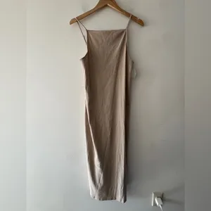 NEW!! Old Navy Square‎ Neck Rib Knit Tan Midi Dress thumbnail 2