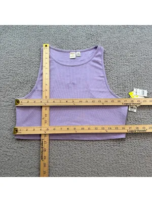 NWT Roxy x Kate Bosworth Surf.Kind.Kate Purple Ribbed Crop Tank Top XL thumbnail 4