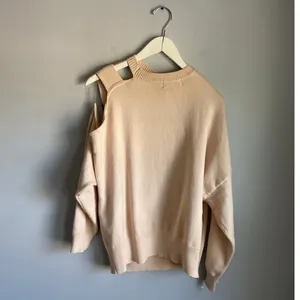 Peach Love California Cream‎ One Shoulder Cutout O Ring Knit Sweater Large Y2K thumbnail 4