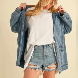 Oversized denim Shacket thumbnail 4
