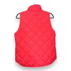 J.Crew Size S Excursion Quilted‎ Down Vest Neon Flamingo Pink Zip Up thumbnail 2
