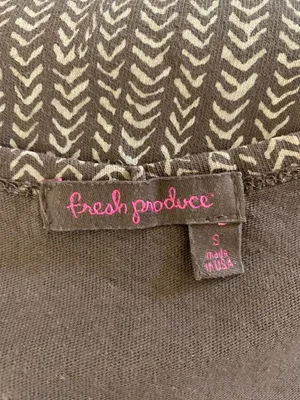Fresh‎ Produce Brown White Chevron Print Sleeveless Knit Dress S Casual thumbnail 3