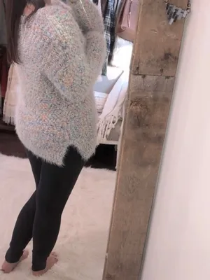 Easel small/medium fuzzy multicolor knit sweater thumbnail 4