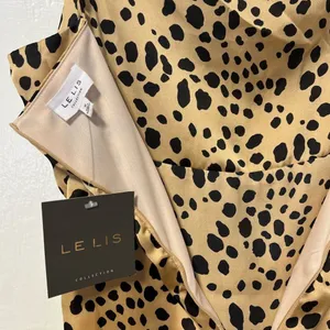 NWT Le Lis spotted cheetah animal print slip dress with adjustable straps size M thumbnail 4