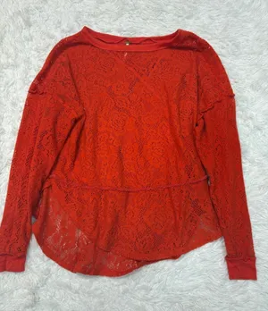 Free people Red Lace Long-Sleeve Women's Top thumbnail 1