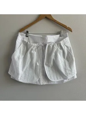 Thakoon Eyelet Combo Mini Skirt Size 8 White NWT thumbnail 2