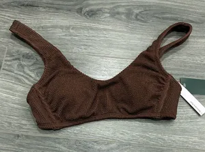 Wild Fable Chocolate Brown Textured Bikini Top NWT thumbnail 1