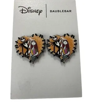 Disney BaubleBar Nightmare Before Christmas‎ Jack Sally Heart Stud Earrings New thumbnail 1