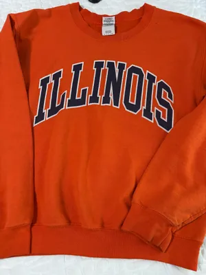 Orange Illinois crew neck sweatshirt thumbnail 2
