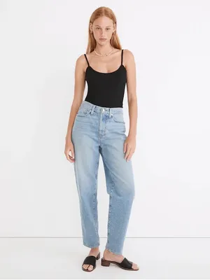 NWT Madewell Ribbed Cami Thong Bodysuit Black Simple Basic Bodysuit Medium thumbnail 3