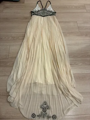 Free People Belle of the Ball Maxi Dress Leather Chiffon Halter Size 6 *READ thumbnail 9