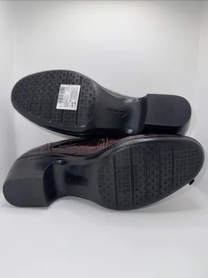 Clarks Emily Amelia Loafers Women's US 8.5 W Brown Croc Patent Shoes thumbnail 11