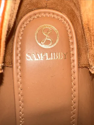 Sam & Libby Tan Leather Slip-On Loafers with Gold-Tone Logo thumbnail 4
