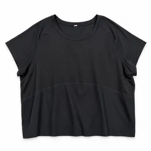 Lululemon 14 Final Lap Short Sleeve Mesh Panel Relaxed Fit Black Activewear Top thumbnail 3