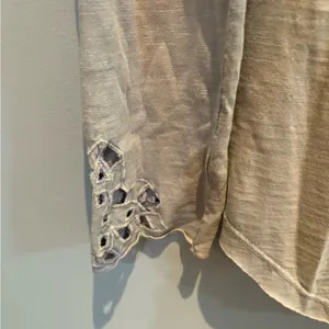Free People Lavendar Lace Detail Long Sleeve Top in size M thumbnail 3