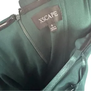 Xscape Off-The-Shoulder Dolly Scuba Ruffled Side-Slit‎ Gown Green 6 thumbnail 12