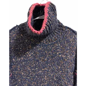 Free People Echo Navy Flecked Oversized Wool Blend Turtleneck Sweater Size‎ Med thumbnail 3