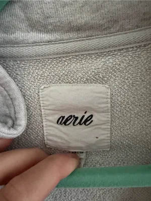 aerie Light Gray Cozy Pullover thumbnail 4