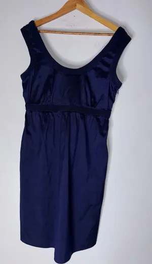 calypso st barth Medium Navy Blue‎ Silk Sheath Dress Empire Waist thumbnail 1