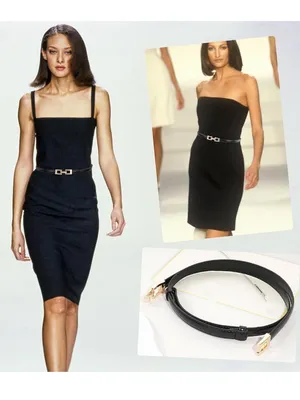 NWT!! Glamorstar Adjustable Skinny Belt in Black with Gold Hardware thumbnail 2