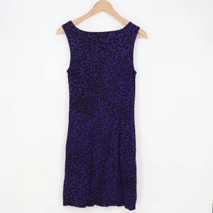 LOFT Dress Womens S Sheath Purple Animal Print Sleeveless Scoop Neck Excellent thumbnail 4