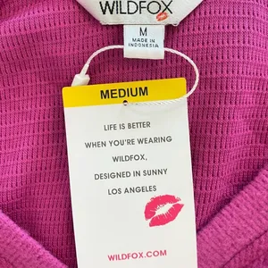 NWT Wildfox Pink Brushed Waffle Knit Sherpa Pullover Sweater Medium thumbnail 9