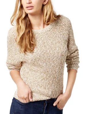 Free People Beige Electric City‎ Chunky Knit Sweater thumbnail 1