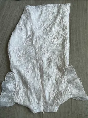 White Embroidered Mini Dress with Flutter Sleeves thumbnail 3