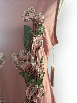 iris Rose Pink Floral Appliqué Scoop Neck Bodysuit thumbnail 4