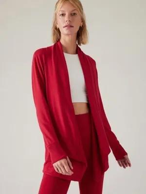 Athleta Pranayama Restore Wrap Cardigan Red Size XS thumbnail 2