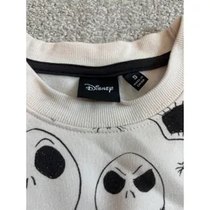 Disney Sweatshirt The Nightmare Before Christmas Cream Jack Skellington NWT Flaw thumbnail 3